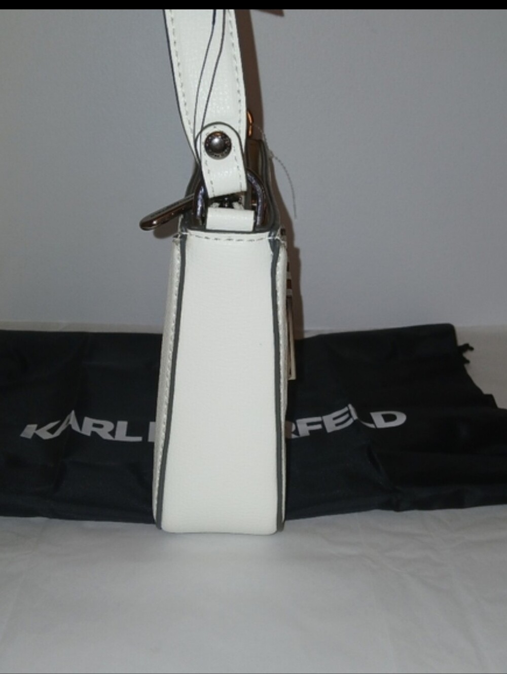 Leather Karl Lagerfeld Noveau Minimalist Block Letter Bag w/dustbag - Picture 7 of 16